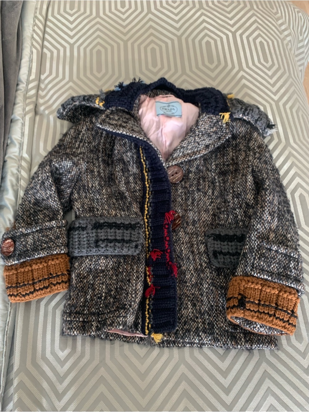 Prada Multicolor Wool Pea Coat